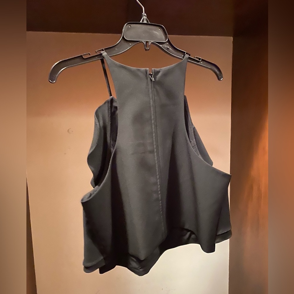 Belle Badgley Mischka Black crop top size 14 - Picture 2 of 6
